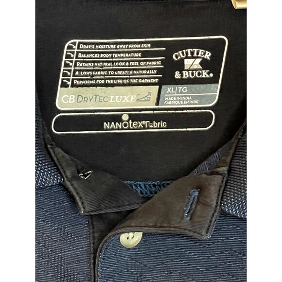 Cutter and Buck DryTec Luxe Men's Polo XL Blue‎ WCC Emblem - Picture 3 of 5